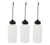 Hemobllo Lot de 3 Bidons d'Huile Vides pour Machine à Coudre Buse en Fer Bouchon Corps en Plastique Résistant et Translucide Huileur à Long Bec pour Lubrification Précise en Atelier de