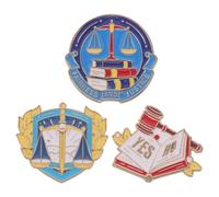 Hemobllo Lot de 3 Broches D'avocat en Métal Émail - Balance Justice, Maillet et Livre de Droit - Épingles de Col Élégantes pour Accessoires de Bureau, Étudiantes en Droit et Présents
