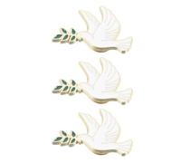 Hemobllo Lot de 3 Broches Paix en Métal, Épingles de Poitrine Rameau D'olivier, Accessoires Féminins Polyvalents pour Costumes, Robes et Châles, Décoration Symbolique Élégante