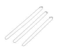 Hemobllo Lot De 3 Colliers à Maillons Cubaine Pour Hommes, Plaqué Argenté, Torsadé 2 Mm, Longueur 45,7-55,9 Cm, Style Urbain, Usage Quotidien Et Fête