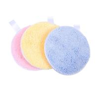 Hemobllo Lot de 3 Coussinets Démaquillants Ronds en Microfibre Fine, Lavables, Doux pour Nettoyage du Visage à Domicile Salon, Économisant la Poudre