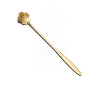 Hemobllo Lot de 3 Cuillères à Café en Acier Inoxydable Doré, à Long Manche, Forme Pétale Fleur de Cerisier, Cuillères à Mélanger pour Cocktails, Desserts et Café, Usage Maison et Bar,