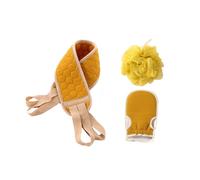 Hemobllo Lot De 3 Éponges De Bain Longues Épaisses En Fibre Douce Jaune Ocre, Serviettes Exfoliantes Pour Dos, Adaptées Adultes Et Garçon Et Filles, Accessoires Bain Maison Et Voyage