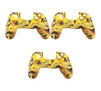 Hemobllo Lot De 3 Étuis En Silicone Pour 4 Manettes Motif Camouflage Jaune Design Robuste Et Élégant