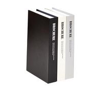 Hemobllo Lot De 3 Faux Livres Décoratifs Modernes en Papier Blanc, Noir Et Gris, Décoration Intérieure pour Salon, Bibliothèque Et Table Basse, Accessoires Décoratifs pour Maison