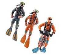 Hemobllo Lot De 3 Figurines Décoratives De Plongeurs Miniatures, Ornement D'aquarium pour Décor De Table De Sable, Modèles Flottants Réalistes en Matériau Solide, Accessoires De Paysage Aquatique