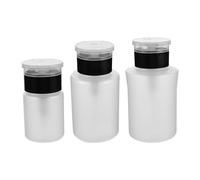 Hemobllo Lot de 3 Flacons Pompe Poussoir Vides 60 Ml 150 Ml 180 Ml en Plastique Noir Distributeurs pour Dissolvant Vernis à Ongles Anti-Fuite Usage Professionnel pour Salons et