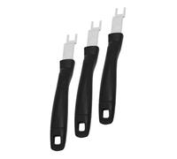 Hemobllo Lot de 3 Lève-grilles Universels en Acier Inoxydable Poignée Noire pour Barbecue, Outil Pratique Cuisine D'extérieur, Résistant la Chaleur, Camping et Pique-niques