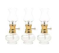 Hemobllo Lot de 3 Mini Lampes à Pétrole Traditionnelles en Verre Transparent, Lanterne à Huile Décorative D’intérieur, Lampe à Huile Vintage 11,5 Cm pour Éclairage D’appoint, Ambiance