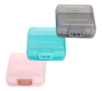 Hemobllo Lot de 3 Piluliers Portables Étanches 6 Compartiments, Boîtes à Remède Transparentes Rose, Bleu et Gris, Organisateurs Compacts pour Maison et Voyage, Trousse Pratique de