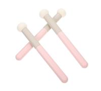 Hemobllo Lot De 3 Pinceaux Correcteurs Maquillage à Tête D’éponge Blanche Taille Longue Outil Double Usage Humide Et Sec Pour Maquillage Visage Trousse De