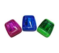 Hemobllo Lot de 3 Taille-crayons Manuels Double Trou en Plastique Transparent Coloré, Taille-crayons Portables pour Étudiants et Artistes, Outil Scolaire Compact et Polyvalent