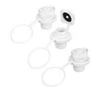 Hemobllo Lot de 3 Valves à Vis Spiralées Blanches pour Bateau Gonflable Vanne d'air à Dégonflage Rapide Embouts Gonflables sans Base Compatibles Kayak Matelas Pneumatique et Piscine