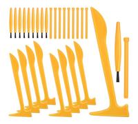 Hemobllo Lot de 30 outils d'excavation de dinosaures Jaune | Matériau PVC, 10 marteaux, 10 burins, 10 brosses, pour l'école et l'anniversaire, apprentissage, besoins d'archéologie