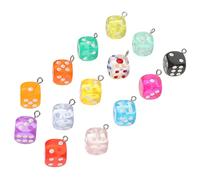 Hemobllo Lot de 30 Pendentifs Dés en Résine Colorée pour Création Bijoux, Breloques Légères et Originales, pour Boucles d'Oreilles, Colliers et Porte-Clés, pour Présents Personnalisés