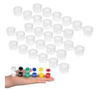 Hemobllo Lot de 30 Pots de Peinture Vides Couvercles Hermétiques Mini Contenants en Plastique Transparent Légers et Compacts pour Stockage Pigments Aquarelle et Fournitures Artistiques