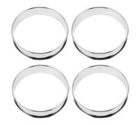 Hemobllo Lot de 4 Anneaux à Muffins en Acier Inoxydable 430 Double Bord Roulé Diamètre Intérieur 10 CM Moules à Pâtisserie pour Cuisson de Crêpes Tartelettes et Pancakes Accessoires