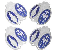 Hemobllo Lot de 4 Badges à Épingle en Alliage de Zinc Émaillé Argenté Décoration de Bureau Pliable Rétro Ornements Vintage Compacts pour Bureau et Intérieur Artisanat Décoratif