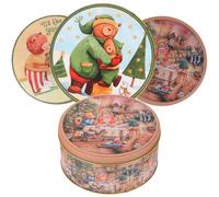 Hemobllo Lot de 4 Boîtes à Bonbons de Noël en Fer Petit Format Coffret Décoratif 4 Motifs Ours Boîtes à Biscuits Festives pour Emballage Alimentaire et Fêtes de Noël