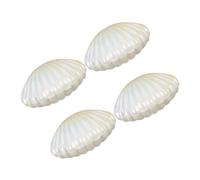 Hemobllo Lot de 4 Boîtes à Dragées Coquillage Pearl Blanc Nacré, Boîte de Rangement pour Bijoux et Présents Mariage, Petite Taille Décorative pour Fête Anniversaire Sirène