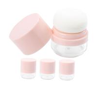 Hemobllo Lot de 4 Boîtes à Poudre Vides Petite Boîte à Poudre Réutilisable avec Houppette en Plastique Rose Léger Anti-Fuite pour Femme Usage Voyage Rangement Maquillage