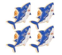 Hemobllo Lot de 4 Broches Requin en Métal Émaillé Bleu Accessoires Marins pour Vêtements Paquet et Chapeaux Épingles de Costume Décoratives pour Femmes Présent Original pour Fans