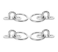 Hemobllo Lot de 4 Crochets en Acier Inoxydable M5 avec Anneau de Fixation Plaque de Fixation Murale et Plafond Anticorrosion pour Hamac Gréement Marin Suspendre Extérieure