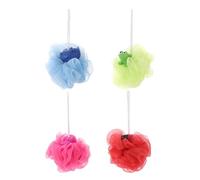 Hemobllo Lot de 4 Éponges de Bain pour Garçon et Filles Animaux en Maille Douce Exfoliantes et Résistantes Couleurs Bleu Baleine Rouge Coccinelle Rose Hippopotame et Vert Grenouille