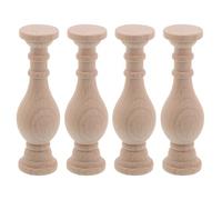 Hemobllo Lot de 4 Fuseaux Décoratifs en Bois Massif 99 X 28 X 28 CM Style Romain Finition Laquée Ivoire pour Meubles et Escaliers Accessoires Polyvalents pour Loisirs Créatifs et