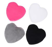 Hemobllo Lot de 4 Houppettes à Poudre Forme Cœur Grandes en Coton Pur Couleur Mixte Ruban, Applicateurs Doux pour Maquillage Visage Bébé et Utilisation Cosmétique Quotidienne