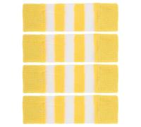Hemobllo Lot de 4 Manchons de Protection pour Pattes de Chien en Maille Respirante Polyester Taille L Jaunes Rayés Protège-Coudes et Jarrets pour Promenades Randonnée et Récupération