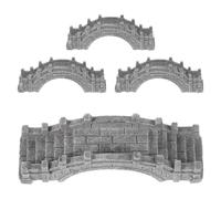 Hemobllo Lot de 4 Mini-Ponts en Résine Grise Blanche Décor Zen pour Jardin Miniature Bonsaï et Terrarium Figurines Décoratives pour Micro-Paysage Ornement de Jardin D’Intérieur et