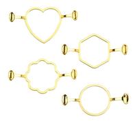 Hemobllo Lot de 4 Moules à Cachet de Cire en Métal Formes Rondes Fleur Cœur et Hexagone Kit de Sceau de Cire pour Bricolage et Décoration d'Invitations Artisanat Créatif