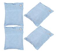 Hemobllo Lot de 4 Paquets Purificateurs d'Air au Charbon de Bambou Absorbeurs d'Odeurs et d'Humidité Format Compact Bleu Désodorisants pour Voiture Placards et Chaussures