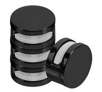 Hemobllo Lot de 4 Pinces pour Miroir en Verre sans Cadre Supports de Fixation Murale en Alliage de Zinc Noir Vis et Chevilles pour Verre Salle de Bain Adaptées à Différentes Épaisseurs