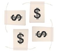 Hemobllo Lot de 4 Pochettes à Cordon en Coton 16x22 Cm Beige, Paquet Présents Pirates pour Rangement Monnaie, Bijoux et Bonbons, Organiseur Portable Multifonction pour Fêtes et Voyages