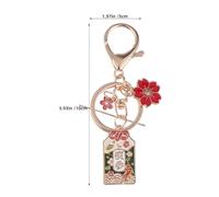 Hemobllo Lot de 4 Porte-Clés en Métal Pendentif Fleur de Cerisier Vintage Breloques Spirituelles Feng Shui Charms Décoratifs Légers pour Paquet à Main Souvenirs de Voyage et Présents