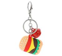 Hemobllo Lot de 4 Porte-clés Mignons Hamburger 3d en Plastique Léger, Pendentifs Suspendus Colorés, Accessoires Décoratifs pour Paquet, Voyages et Clés, Breloques Dessin Animé Décoratives