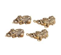 Hemobllo Lot de 4 Porte-Clés Pendentifs en Laiton Cuivre Breloques Animaux Feng Shui Créatures Mythiques Décoration DIY Ornement Porte-Clés Vintage pour Fabrication de Bijoux