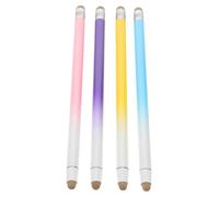 Hemobllo Lot de 4 Stylets Capacitifs Doubles Fonctions Embouts en Tissu Argenté Changeant Compatibles Smartphones et Tablettes Stylets pour Écran Tactile Universels Précision et Confort