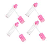 Hemobllo Lot de 4 Tubes de Gloss Vides 8 Ml Petits Tubes à Lèvres en Plastique Rose Fuchsia pour Maquillage et Voyage