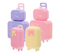Hemobllo Lot de 4 Valises Miniatures en Plastique Robuste pour Maison de Poupée 30 CM Coffres à Jouets pour Rangement Accessoires Poupées Décoration Micro-Scènes de Voyage Colorée