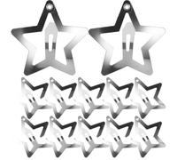 Hemobllo Lot de 40 Pinces à Cheveux Étoiles Argentées en Métal, Accessoires pour Cheveux Kawaii Filles et Femmes, Petites Barrettes Décoratives D’étoile à Cinq Branches, pour L’école Fêtes