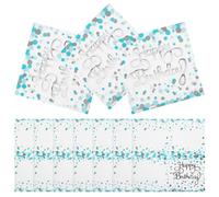Hemobllo Lot de 40 Serviettes en Papier Turquoise à Pois Argentés Décorations de Fête pour Anniversaire Serviettes à Paillettes Jetables pour Cocktail et Usage Polyvalent