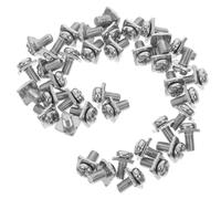 Hemobllo Lot de 40 Set de Vis à Fente Carrée M5x10 Mm en Acier au Carbone Nickelé avec Rondelles Carrées, Vis de Bornier pour Connexions Électriques, Fixation Fiable pour Systèmes