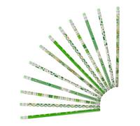 Hemobllo Lot de 48 Set de Crayons à Dessin et Gommes sans Latex, Crayons en Bois Décorés Saint-patrick, Forme Ergonomique, Couleurs Vives Solide, pour Écoliers et Présents Style Aléatoire