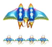 Hemobllo Lot de 5 Ballons en Aluminium D’Aile de Fusée Décoration Anniversaire Garçon et Filles Accessoires Cosplay Ballons Volants pour Fêtes Intérieures et Extérieures Costume