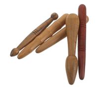 Hemobllo Lot de 5 Bâtonnets de Massage en Bois D'acupression pour Méridiens, Outil Manuel de Réflexologie Plantaire et Shiatsu, Bâton de Massage Musculaire Polyvalent pour Nuque, Dos