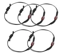 Hemobllo Lot de 5 Bracelets Rugby Tressés en Polyester Ajustables, Accessoires pour Jeunes Supporters, Style Sportif Décontracté, pour Événements et Fans de Rugby