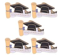 Hemobllo Lot de 5 Broches de Remise de Diplômes 2026 en Alliage de Zinc Épinglettes Émail Noir et Or Accessoires Souvenirs pour Étudiants Décoration Fête de Fin D’Études Insignes